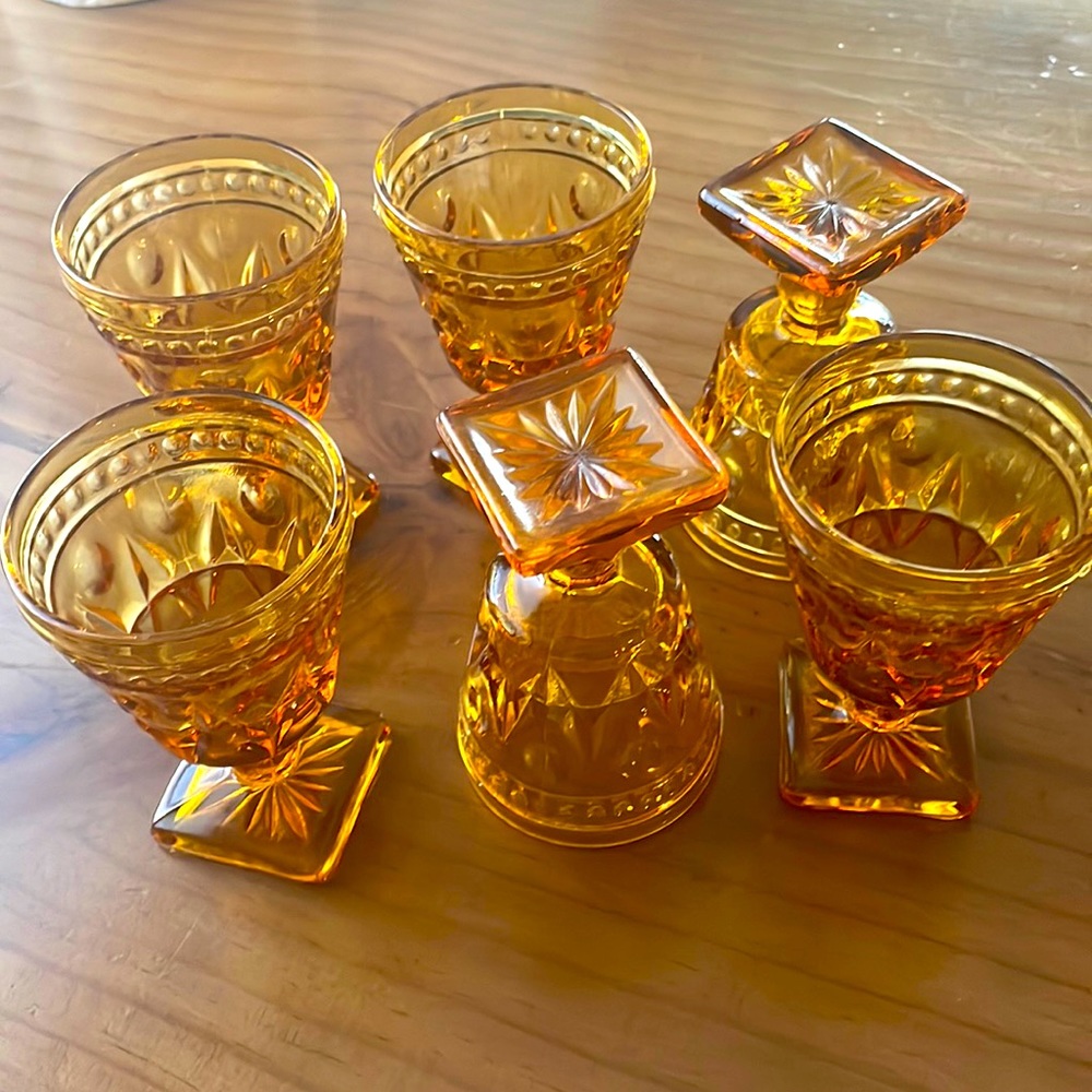 Vintage water 1970s park lane goblets total of 6 glasses